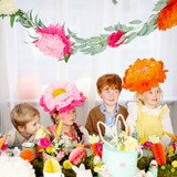 Seidenpapier Blumen Pink-Orange-Gelb -hey-Party.de- Pompons -#Variante_