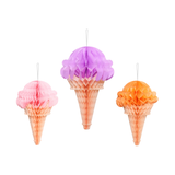 Seidenpapier-Dekoration Eiscreme -hey-Party.de- Pompons -#Variante_