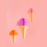 Seidenpapier-Dekoration Eiscreme -hey-Party.de- Pompons -#Variante_
