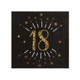 Servietten „18“ Schwarz & Gold -hey-Party.de- Servietten -#Variante_