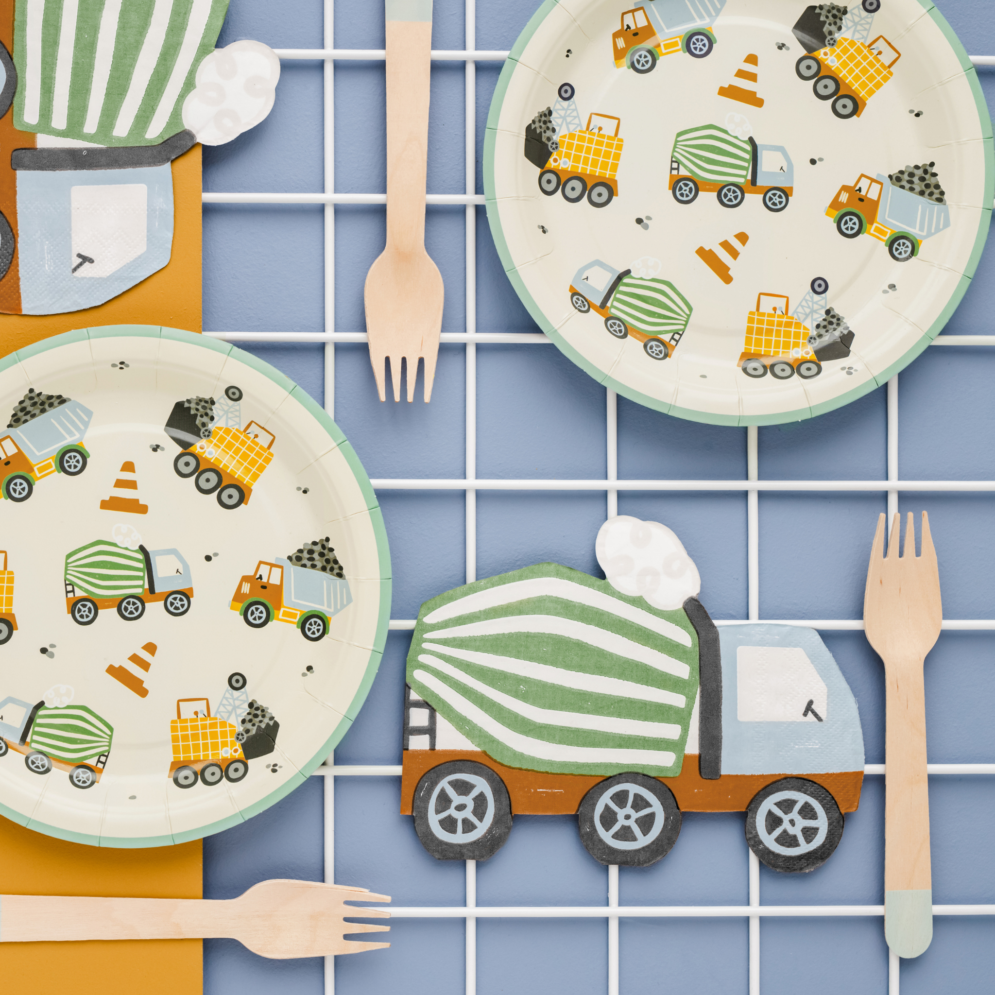 Servietten Baustelle Betonmischer -hey-Party.de- Servietten -#Variante_