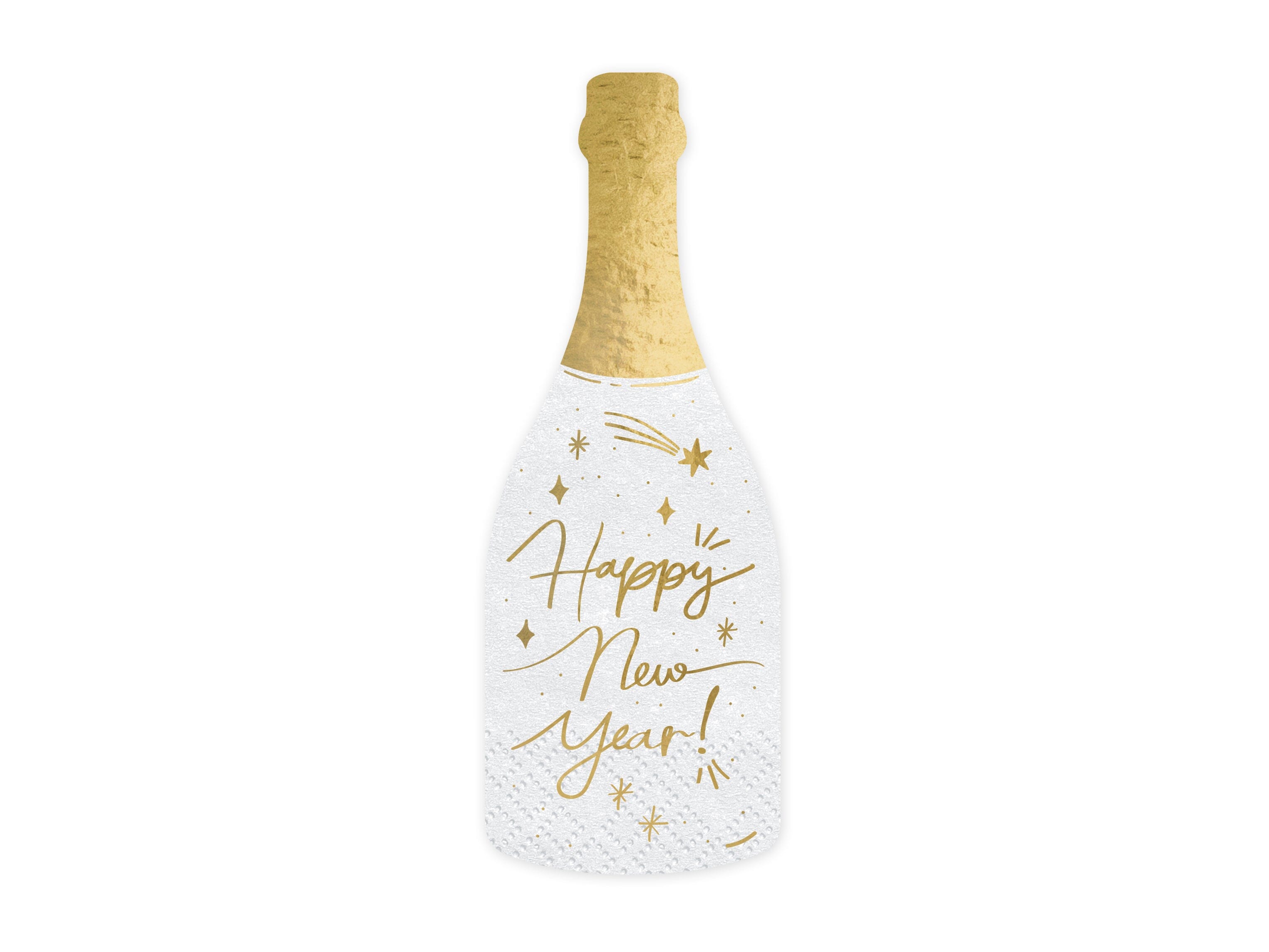 Servietten Champagnerflasche "Happy New Year" -hey-Party.de- Servietten -#Variante_