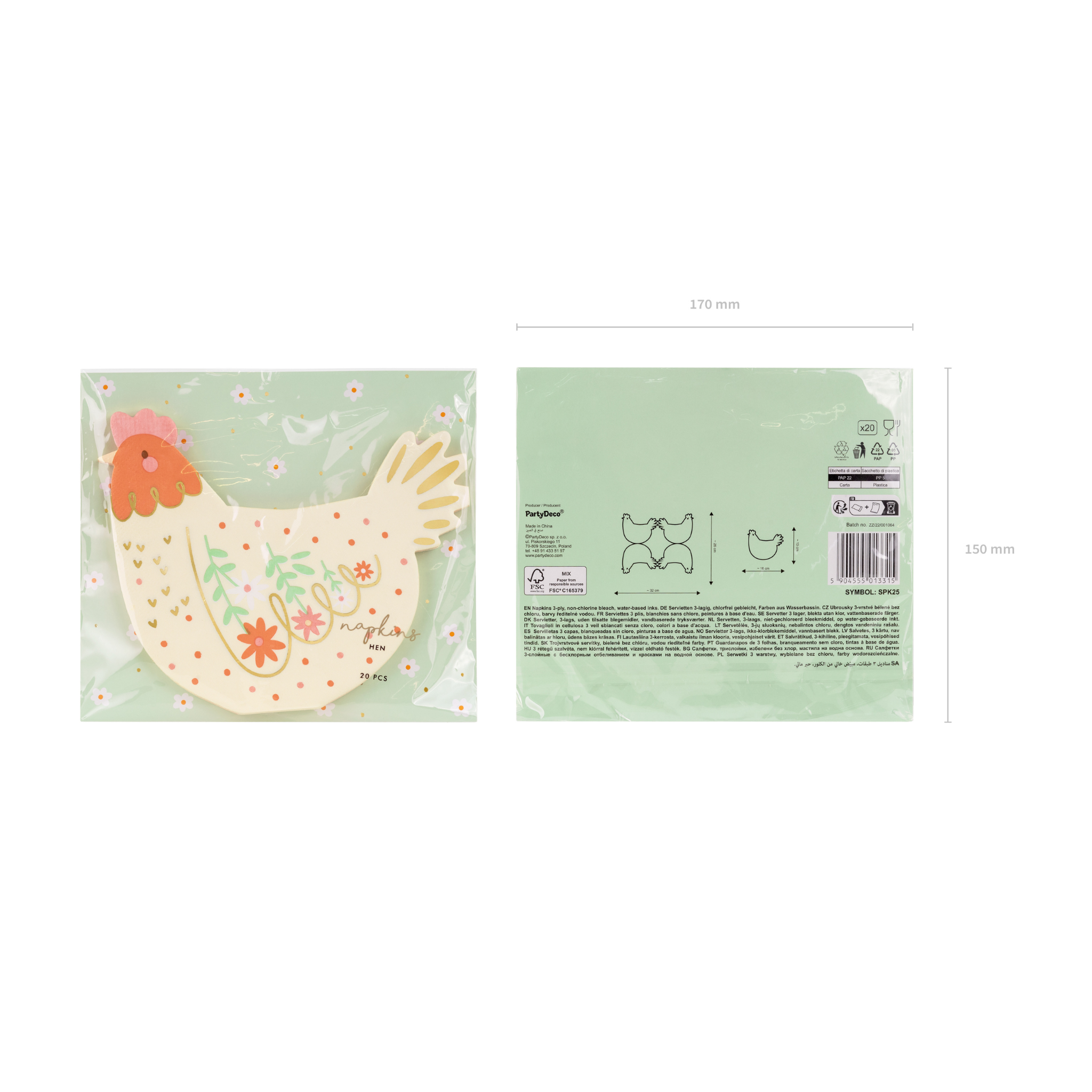 Servietten Huhn -hey-Party.de- Servietten -#Variante_