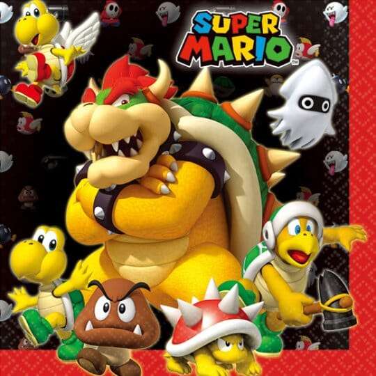Servietten "Super Mario", 33x33cm, 16 Stück Servietten Hey Party
