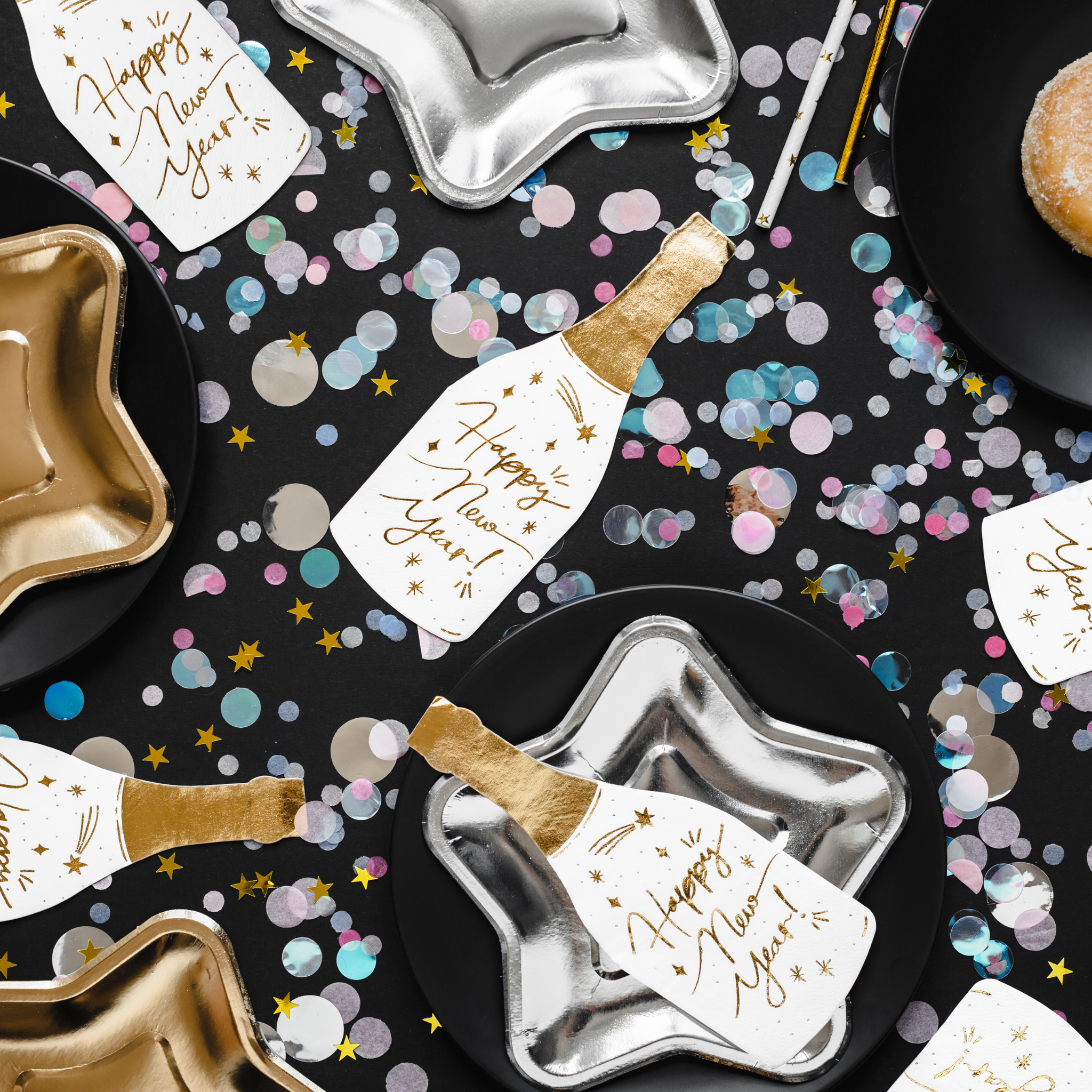 Servietten Champagnerflasche "Happy New Year" -hey-Party.de- Servietten -#Variante_