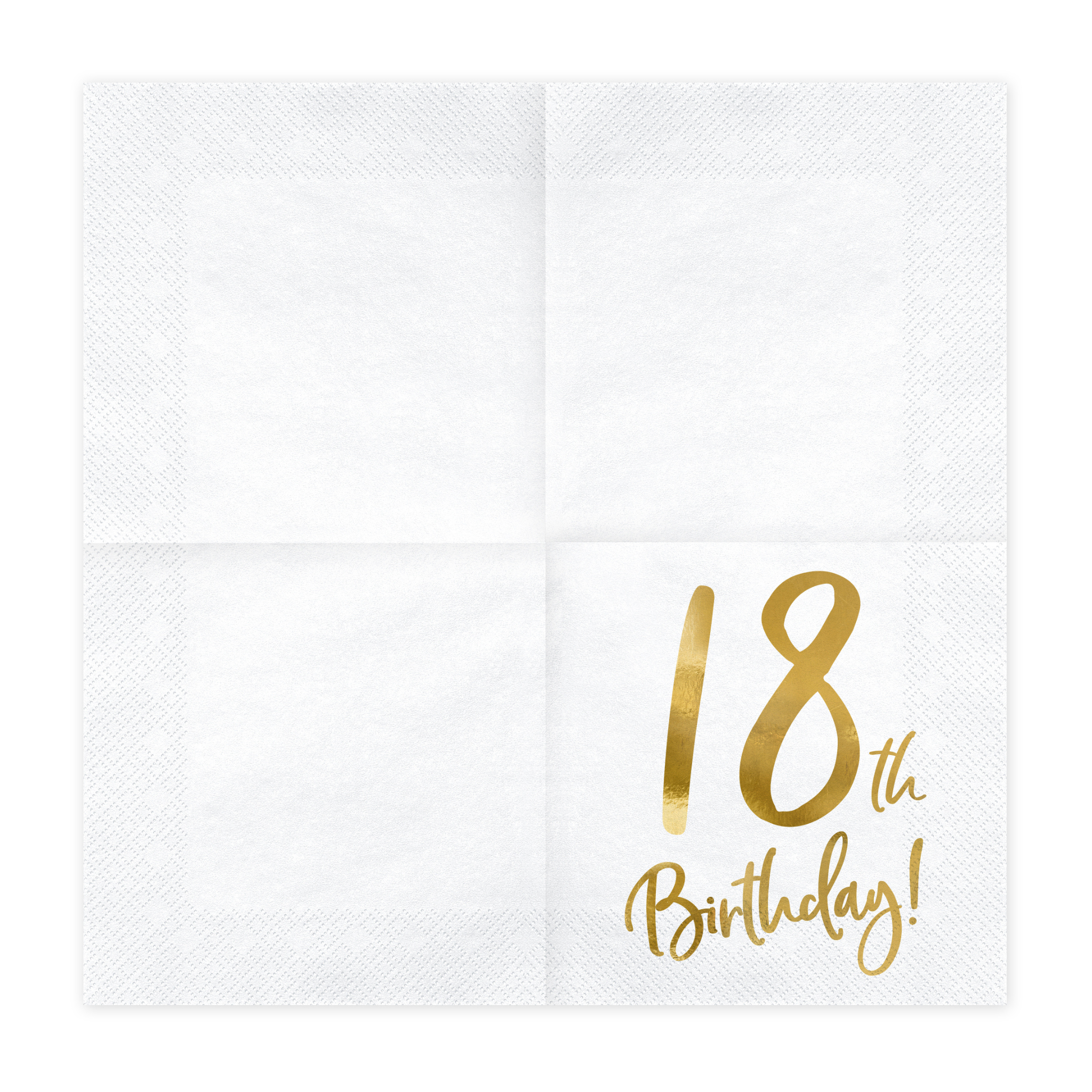 Servietten "18th Birthday" Weiß & Gold -hey-Party.de- Servietten -#Variante_