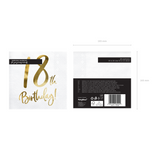 Servietten "18th Birthday" Weiß & Gold -hey-Party.de- Servietten -#Variante_