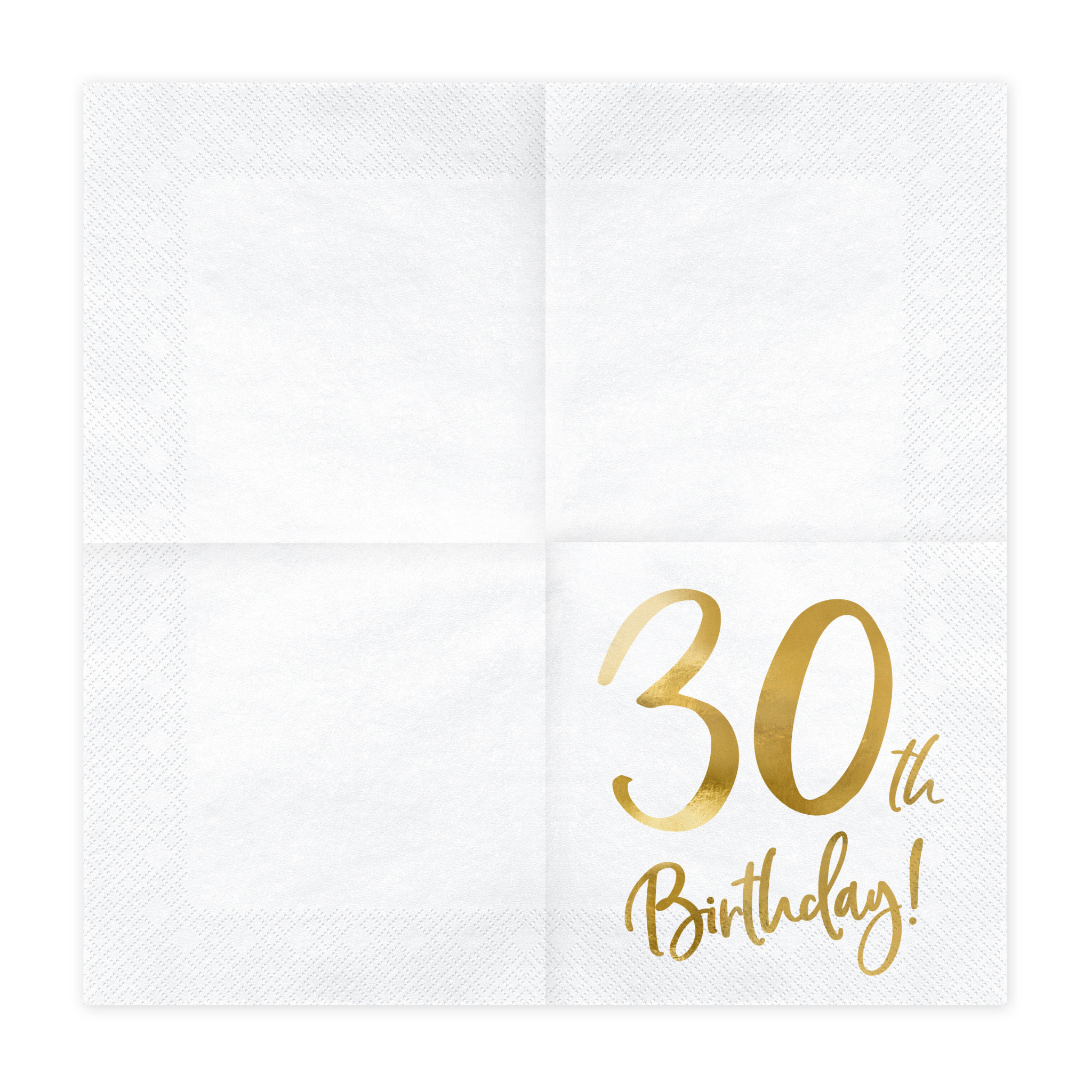 Servietten "30th Birthday" Weiß & Gold -hey-Party.de- Servietten -#Variante_