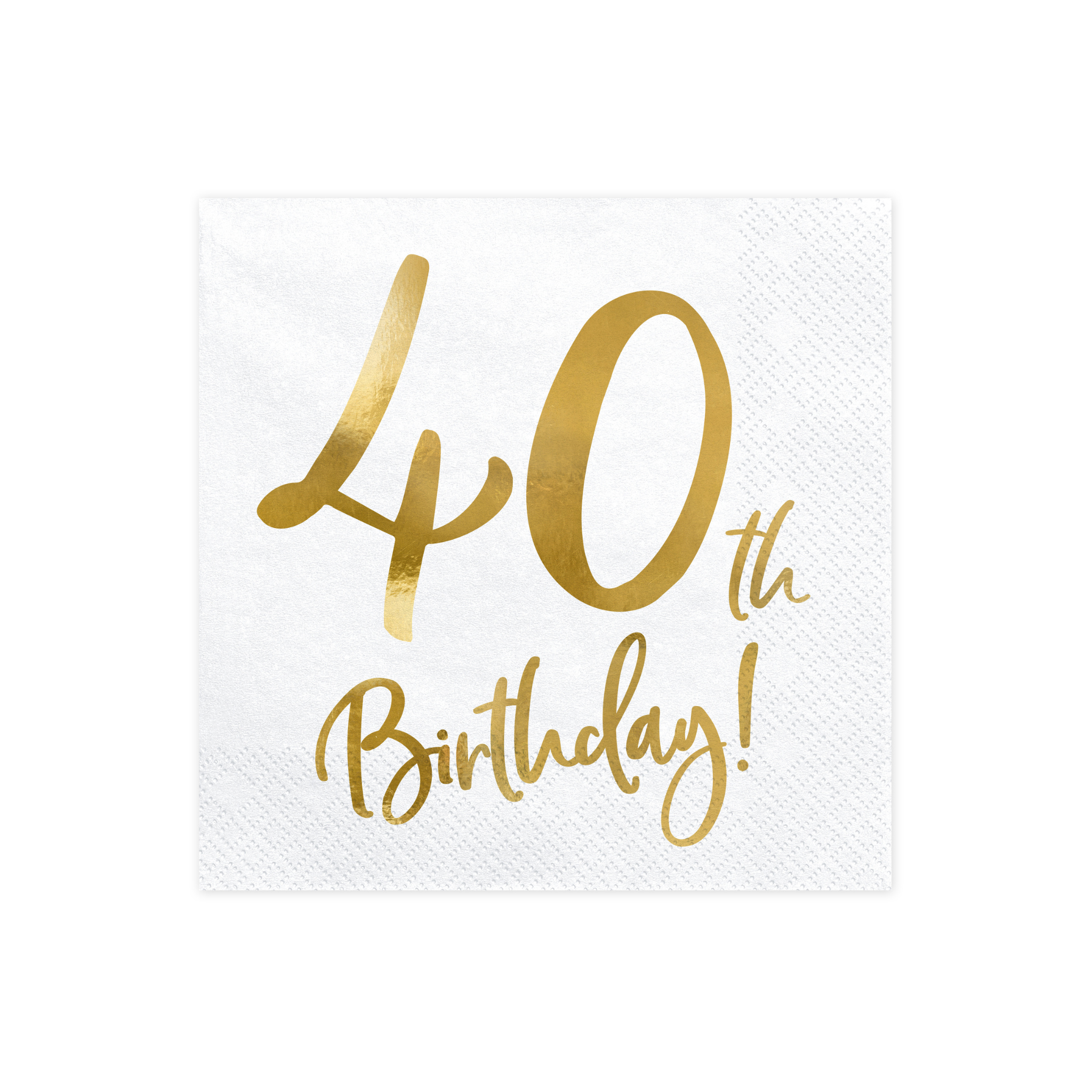 Servietten "40th Birthday" Weiß & Gold -hey-Party.de- Servietten -#Variante_