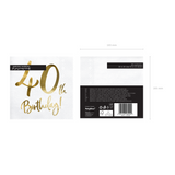 Servietten "40th Birthday" Weiß & Gold -hey-Party.de- Servietten -#Variante_