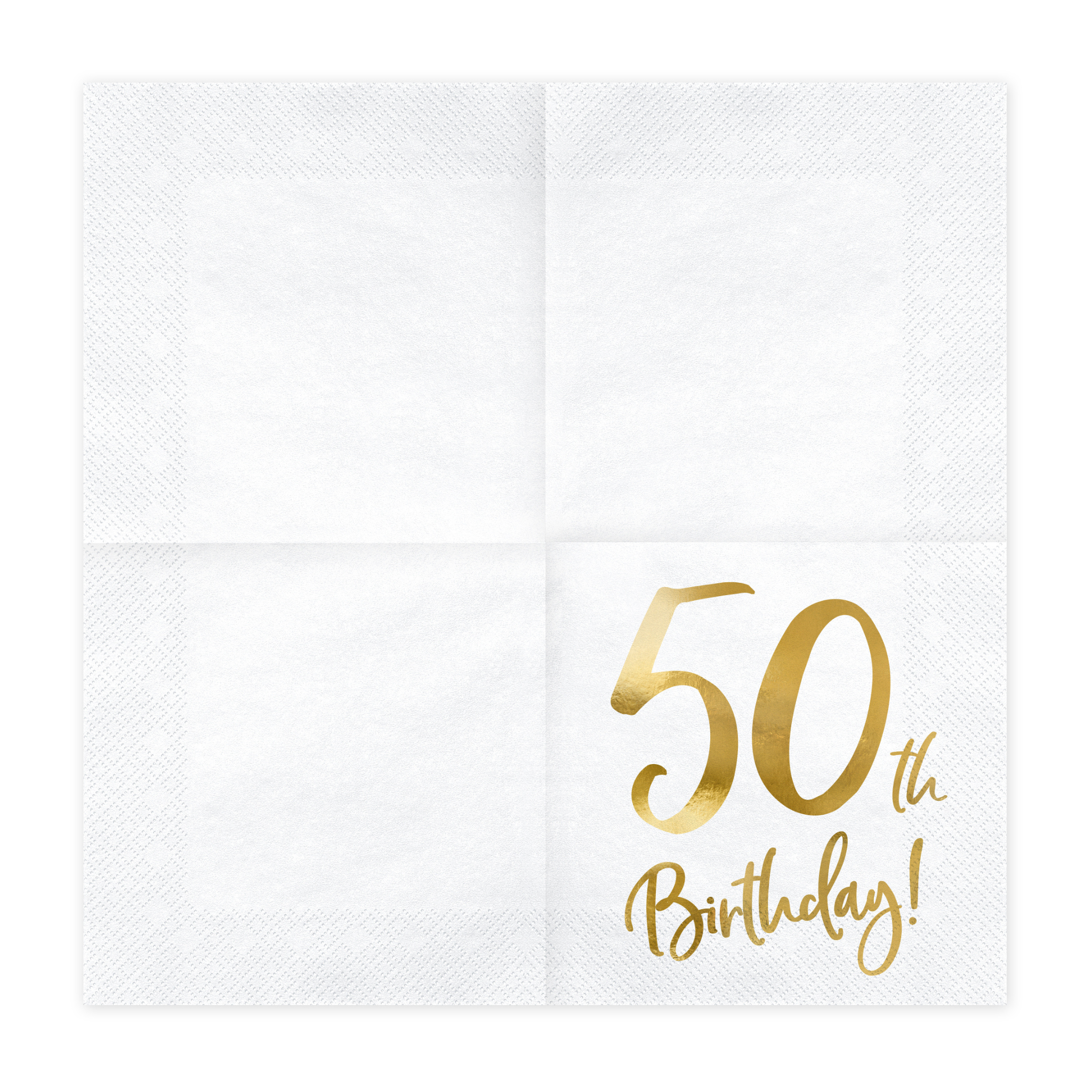 Servietten "50th Birthday" Weiß & Gold -hey-Party.de- Servietten -#Variante_