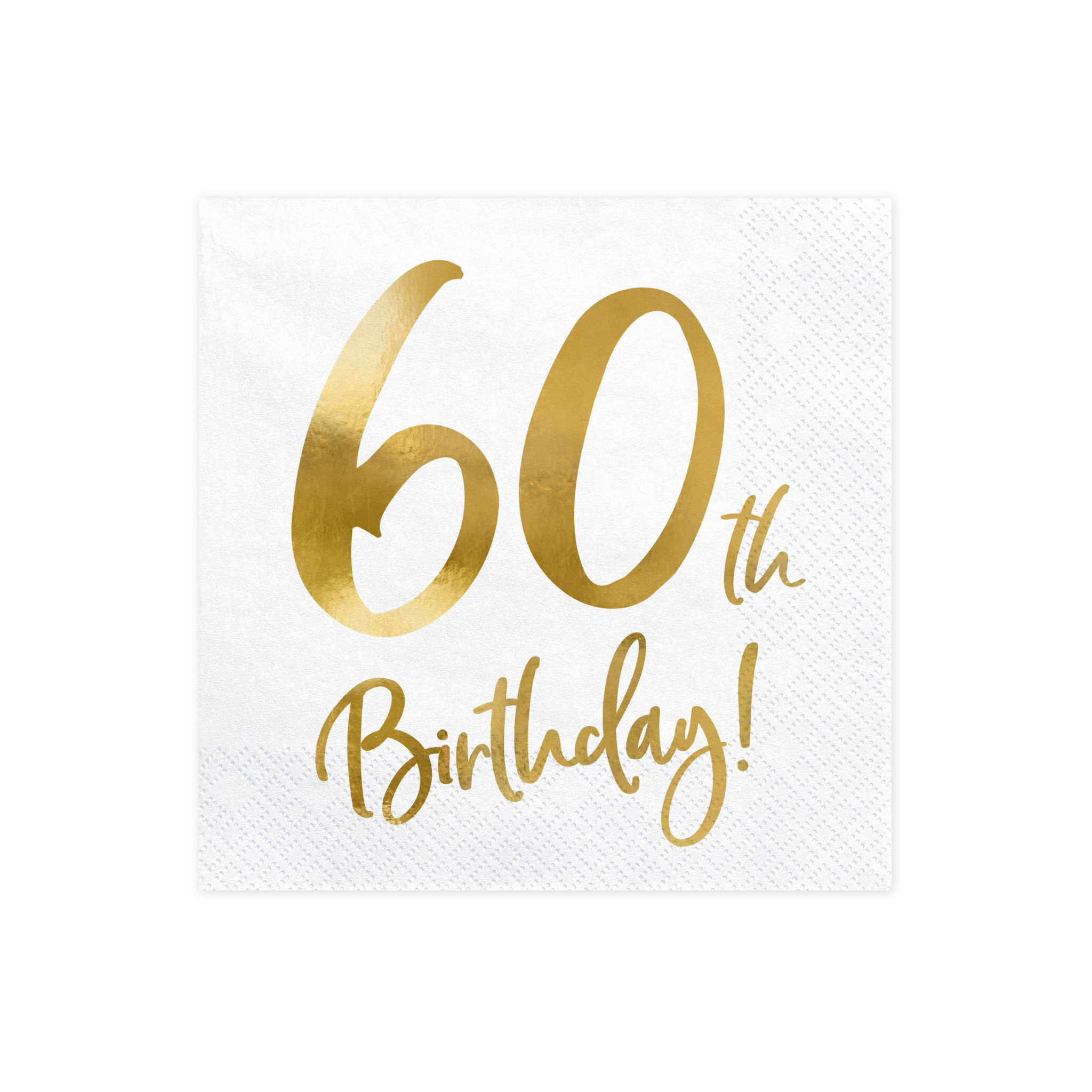 Servietten "60th Birthday" Weiß & Gold -hey-Party.de- Servietten -#Variante_