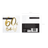 Servietten "60th Birthday" Weiß & Gold -hey-Party.de- Servietten -#Variante_