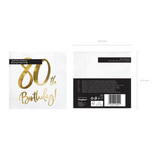 Servietten "80th Birthday" Weiß & Gold -hey-Party.de- Servietten -#Variante_