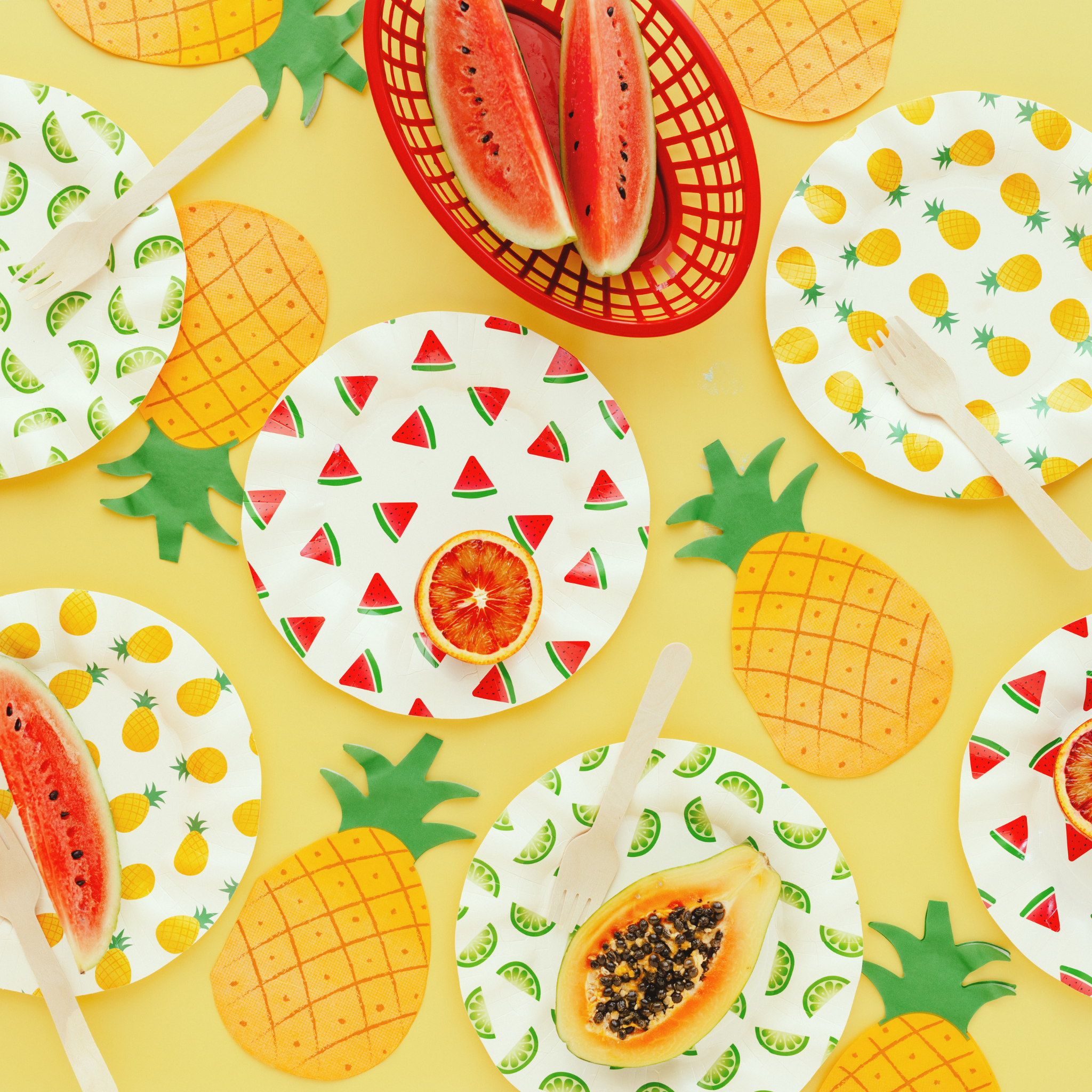 Servietten Ananas, Gelb