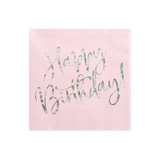 Servietten "Happy Birthday" Rosa & Irisierend -hey-Party.de- Servietten -#Variante_