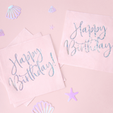 Servietten "Happy Birthday" Rosa & Irisierend -hey-Party.de- Servietten -#Variante_