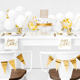 Servietten "Happy Birthday" Weiß & Gold -hey-Party.de- Servietten -#Variante_