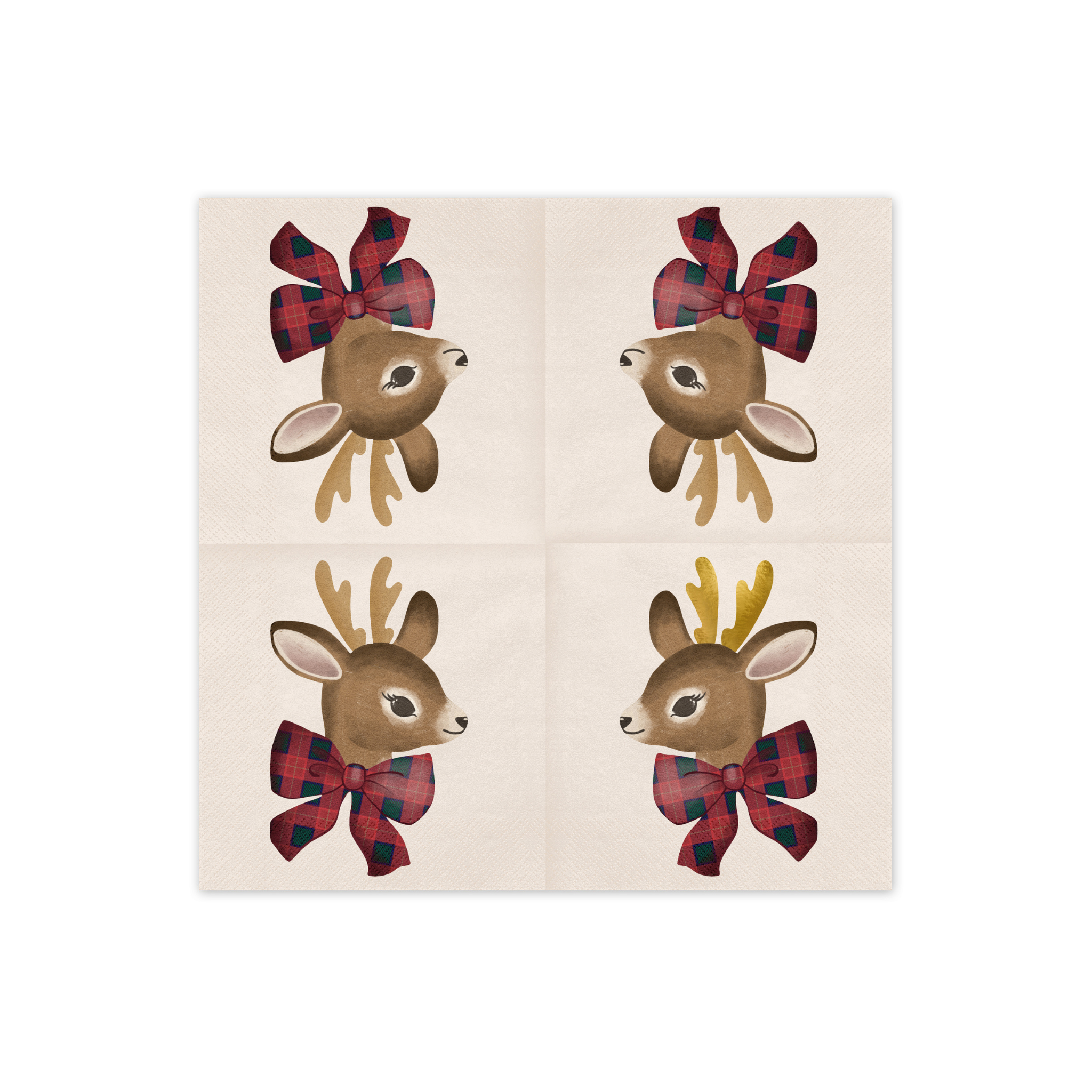Servietten Rentier mit Schleife