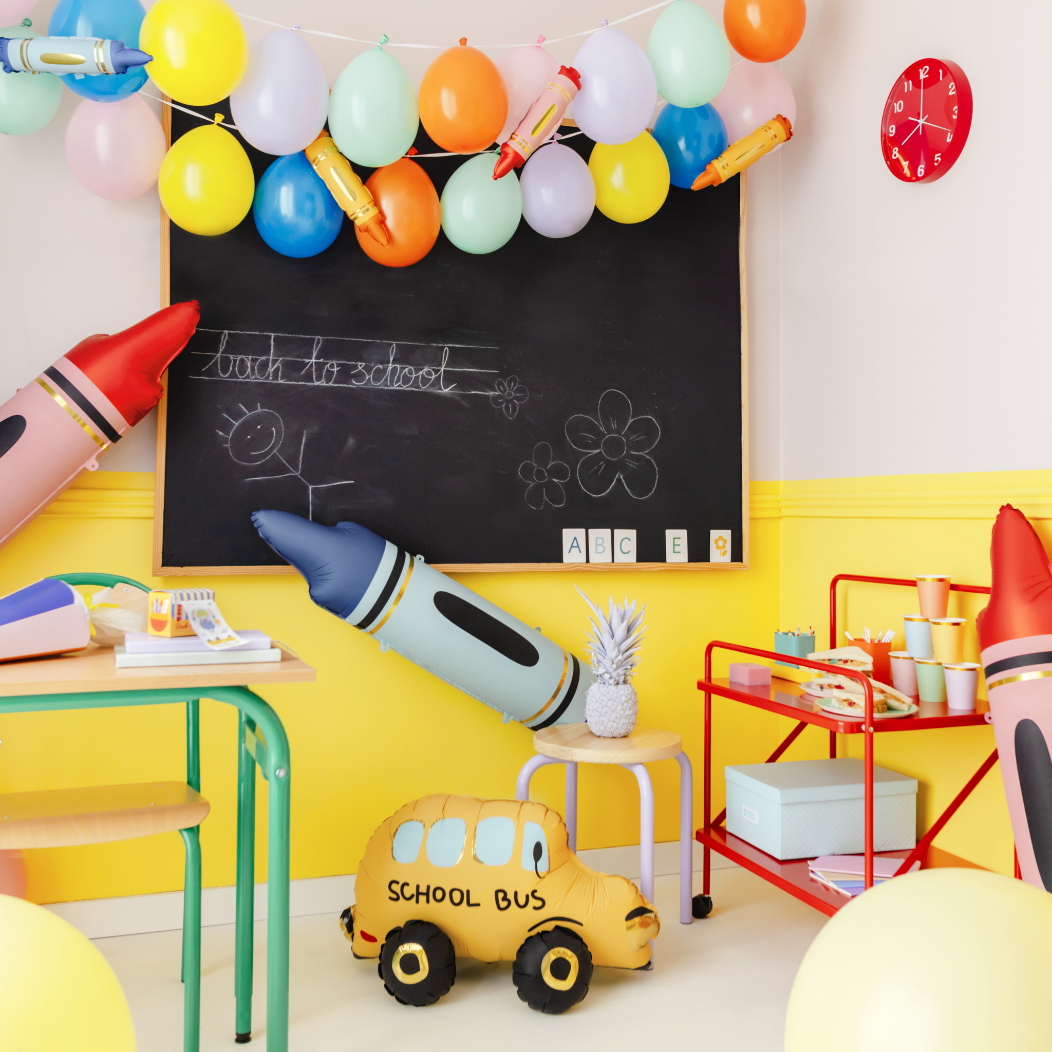 Stehender Folienballon Schulbus -hey-Party.de- Folienballons -#Variante_