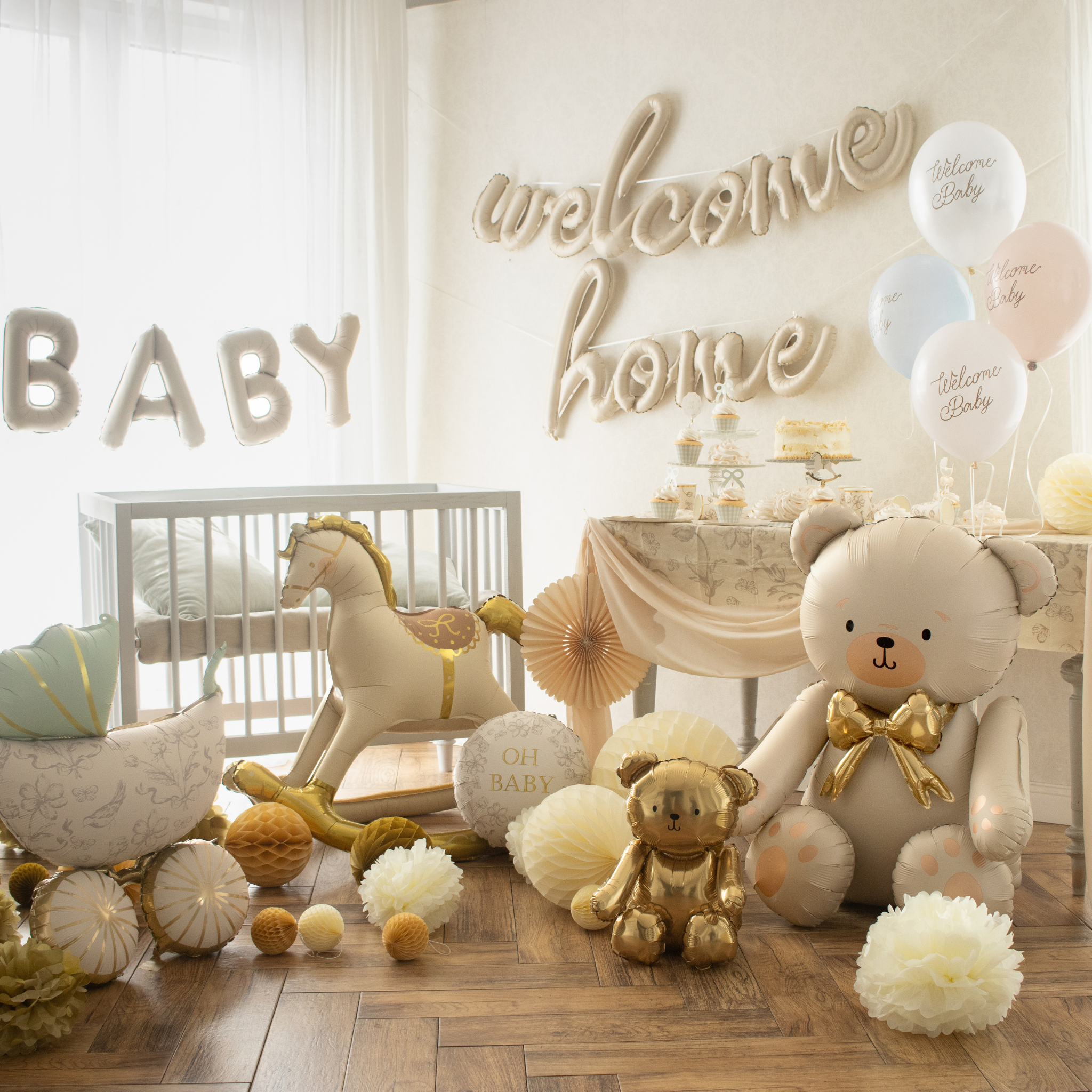 Folienballon Schriftzug "welcome home" -hey-Party.de- Folienballons -#Variante_