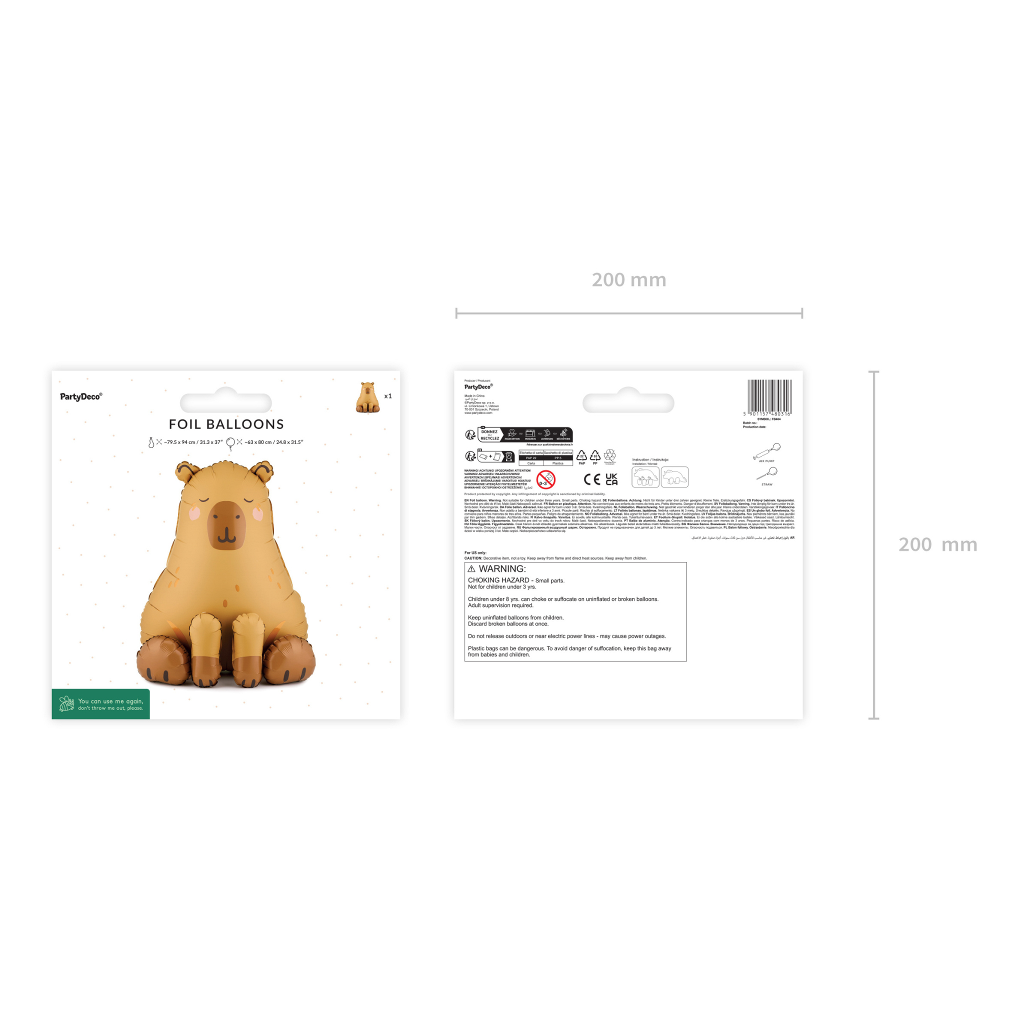 Stehender Folienballon Capybara -hey-Party.de- Folienballons -#Variante_