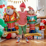 Stehender Folienballon Weihnachtsmann mit Pfeife -hey-Party.de- Folienballons -#Variante_