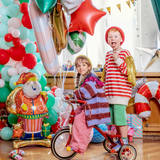 Stehender Folienballon Weihnachtsmann mit Pfeife -hey-Party.de- Folienballons -#Variante_