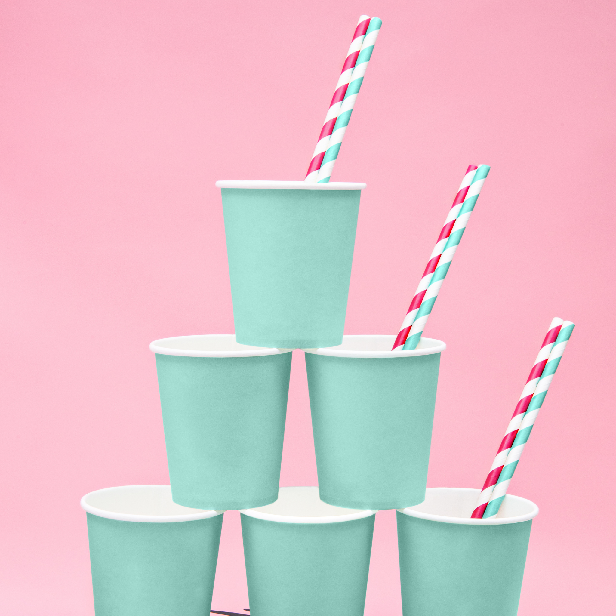 Strohhalme Pink & Weiß gestreift -hey-Party.de- Strohhalme -#Variante_