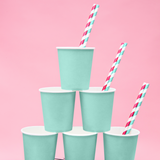 Strohhalme Pink & Weiß gestreift -hey-Party.de- Strohhalme -#Variante_
