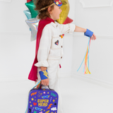 Superheldenkostüm mit Koffer