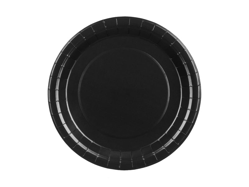 Pappteller Schwarz 23 cm, 6 Stück