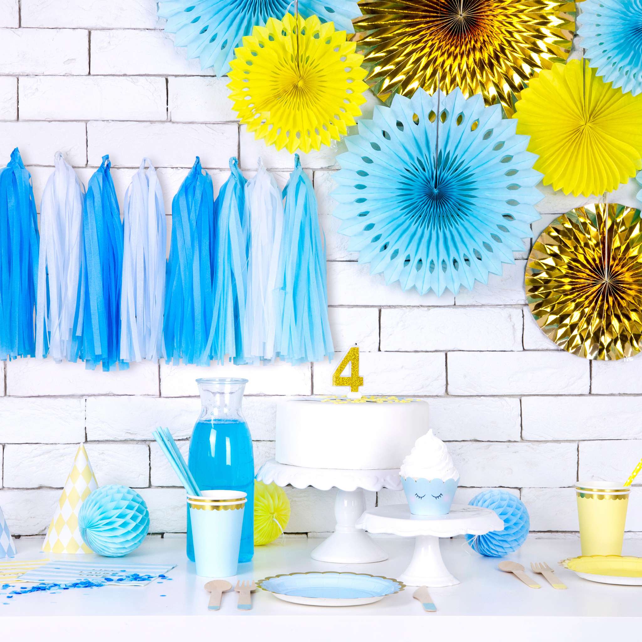 Tasselgirlande DIY Blau & Weiß -hey-Party.de- Tasseln -#Variante_