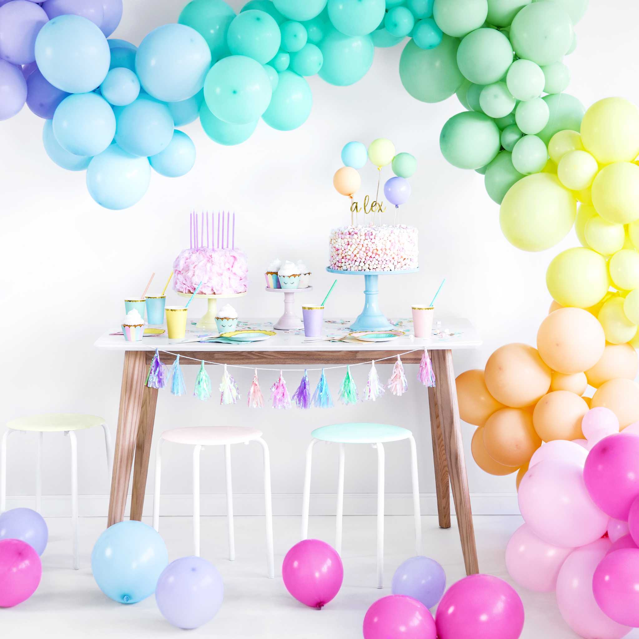 Tasselgirlande Pastell-Schimmer -hey-Party.de- Tasseln -#Variante_