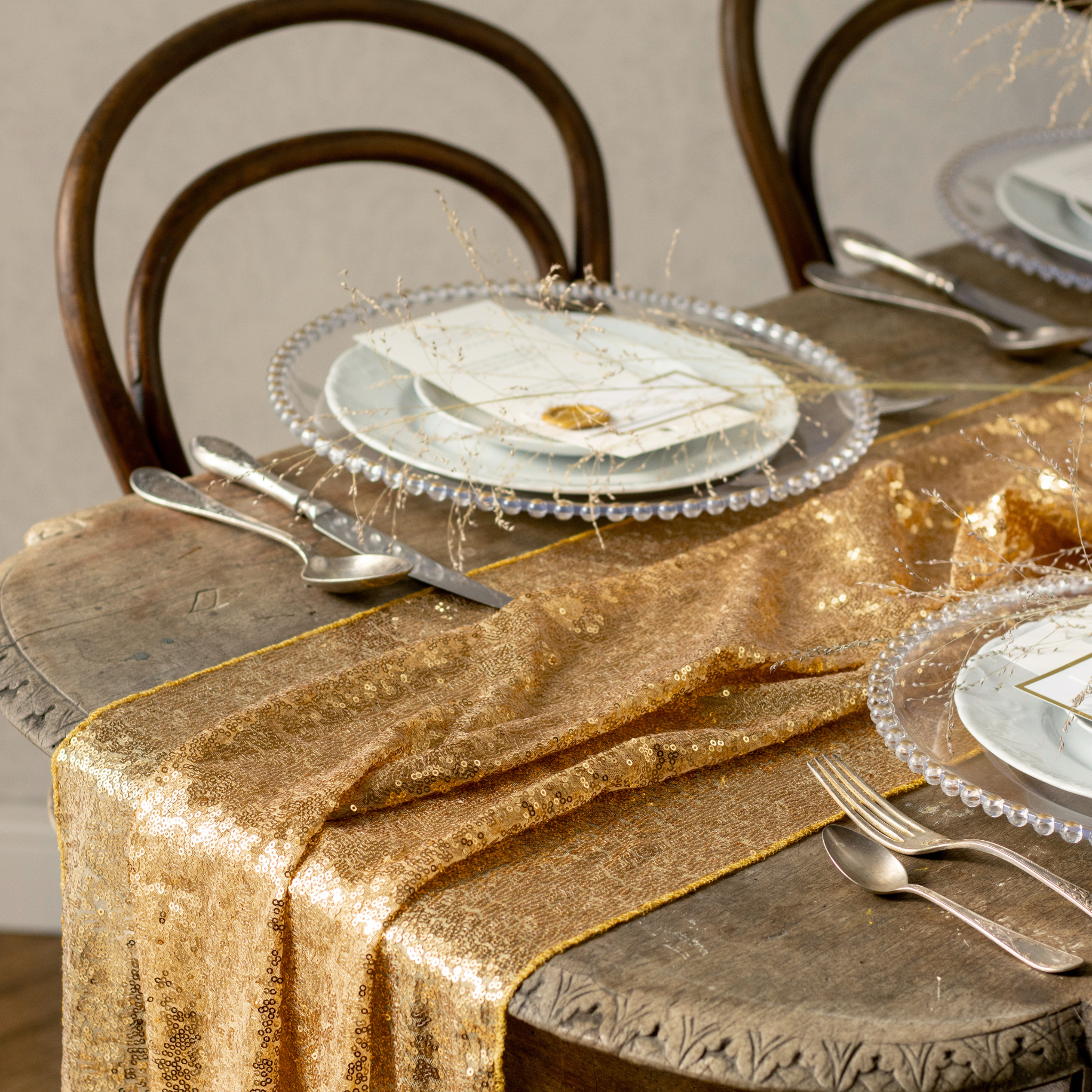 Tischläufer Pailetten Gold