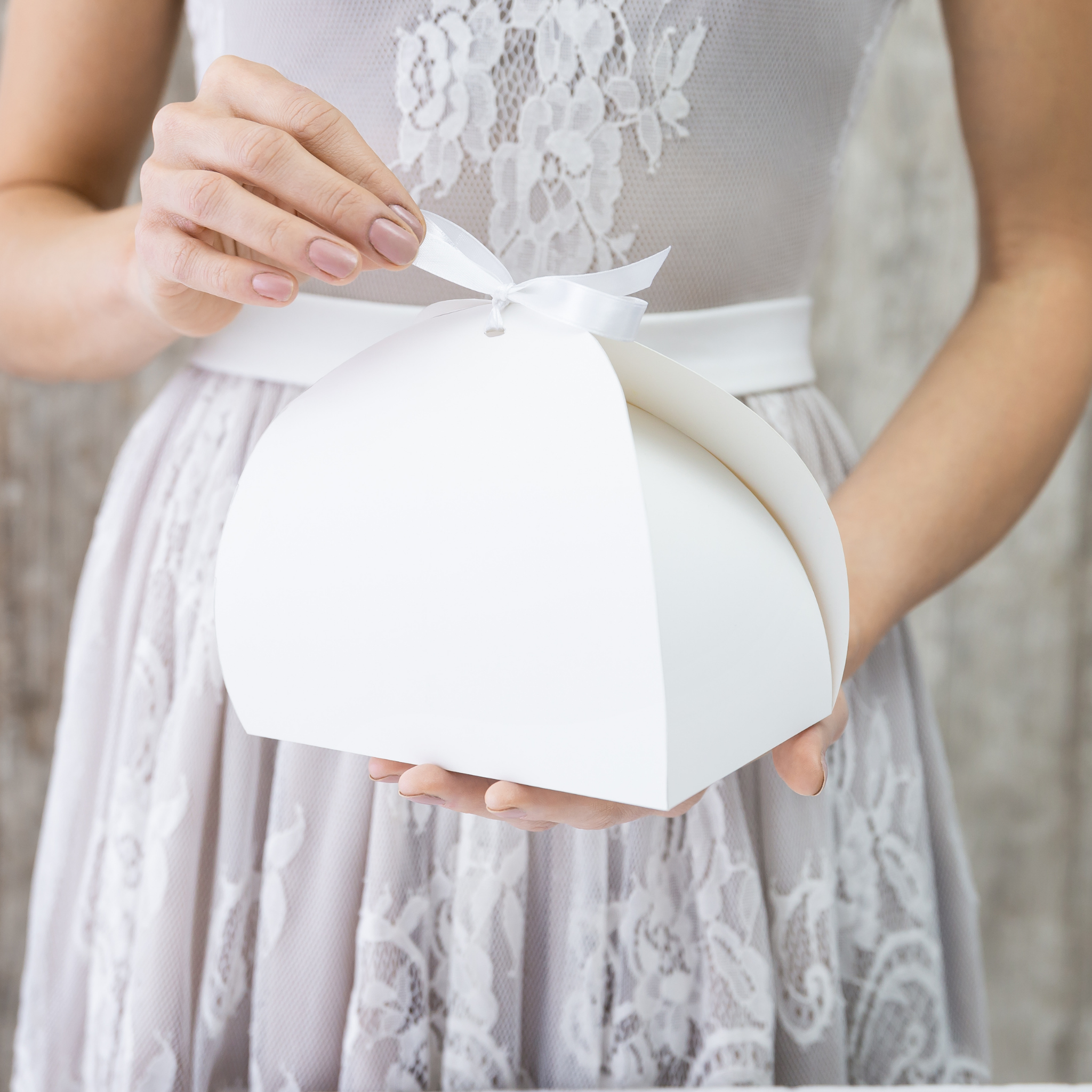 Torten-Schachteln Schleife Weiß -hey-Party.de- Schachteln -#Variante_