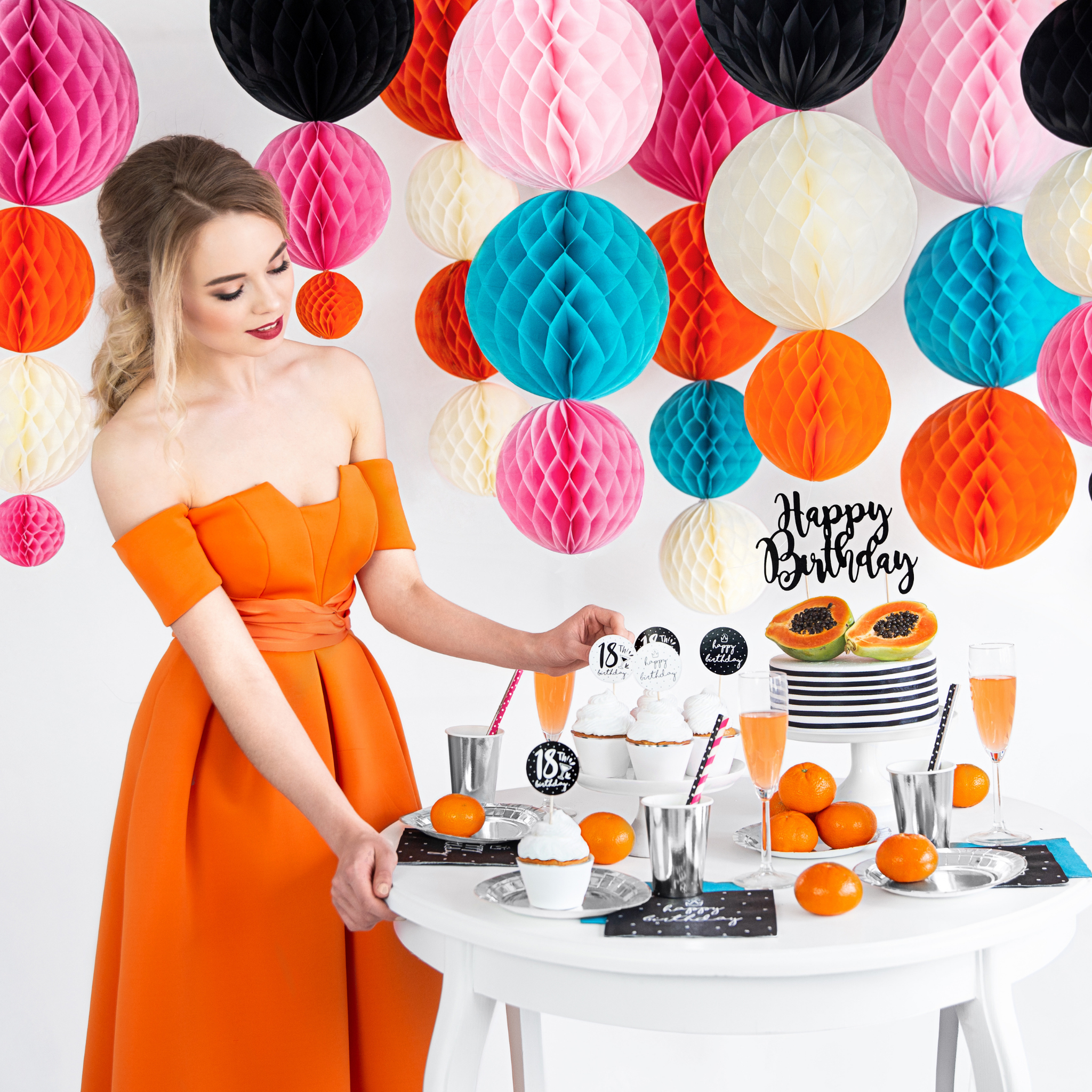 Wabenball Dunkelorange -hey-Party.de- Wabenbälle -#Variante_