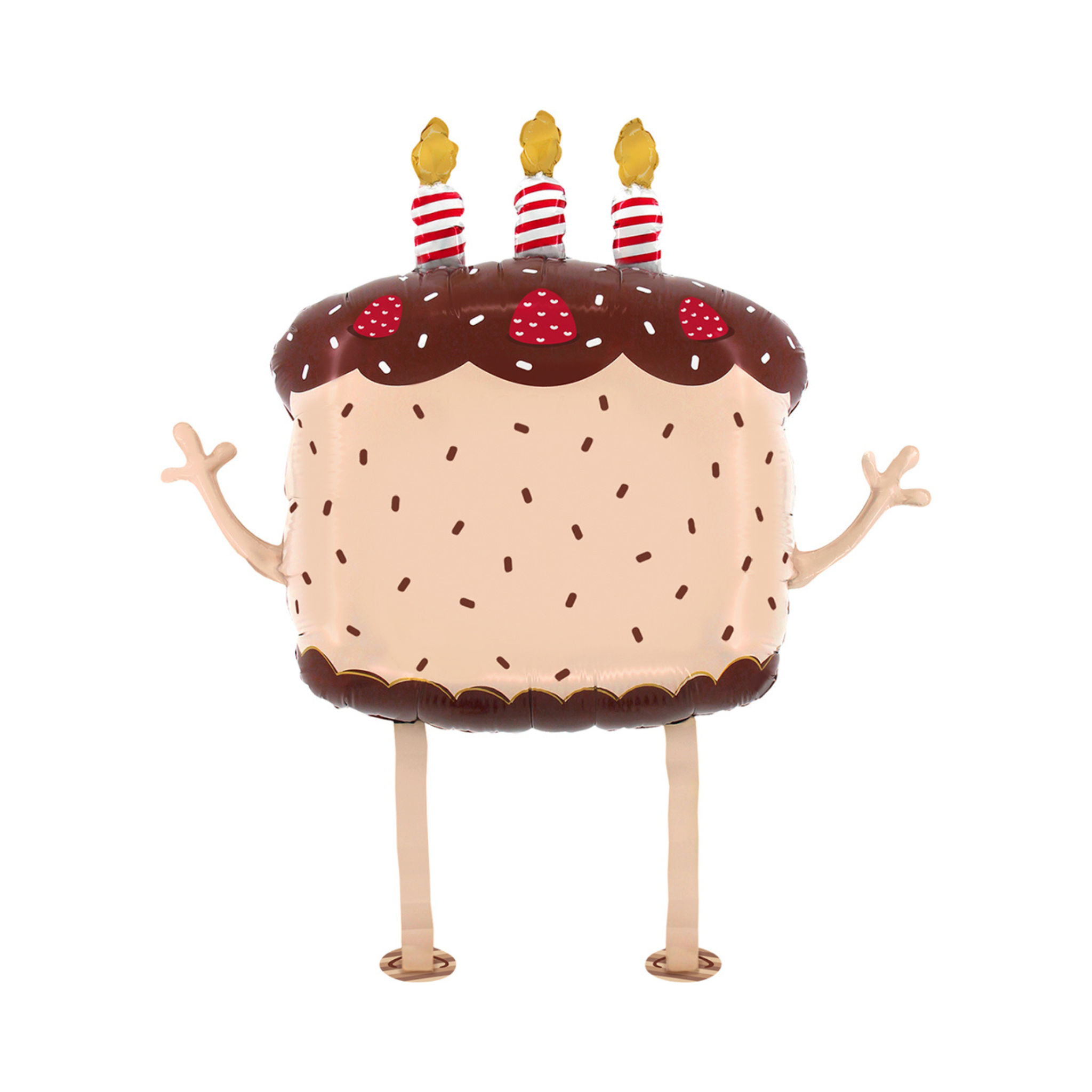 Walking Folienballon "Happy Birthday" Kawaii Cake -hey-Party.de- Folienballons -#Variante_
