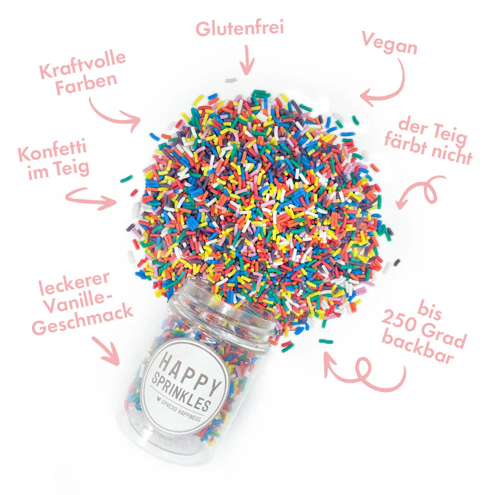 HAPPY SPRINKLES - Funfetti Bakeable Strands -hey-Party.de- Kuchenstreusel -#Variante_