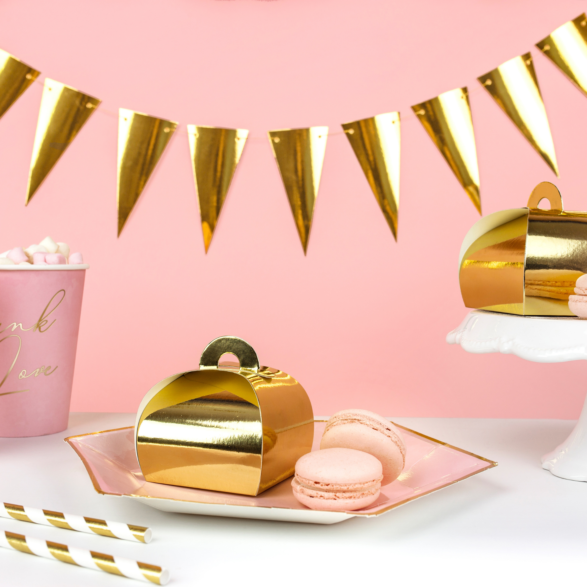 Girlande goldene Wimpel -hey-Party.de- Girlanden -#Variante_