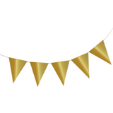 Wimpelkette Plastik Gold Metallic 10m -hey-Party.de- Girlanden -#Variante_
