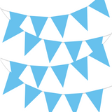 Wimpelkette Plastik Hellblau 10m -hey-Party.de- Girlanden -#Variante_