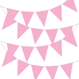 Wimpelkette Plastik Hellrosa 10m -hey-Party.de- Girlanden -#Variante_