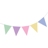 Wimpelkette Plastik Pastell Bunt 10m -hey-Party.de- Girlanden -#Variante_