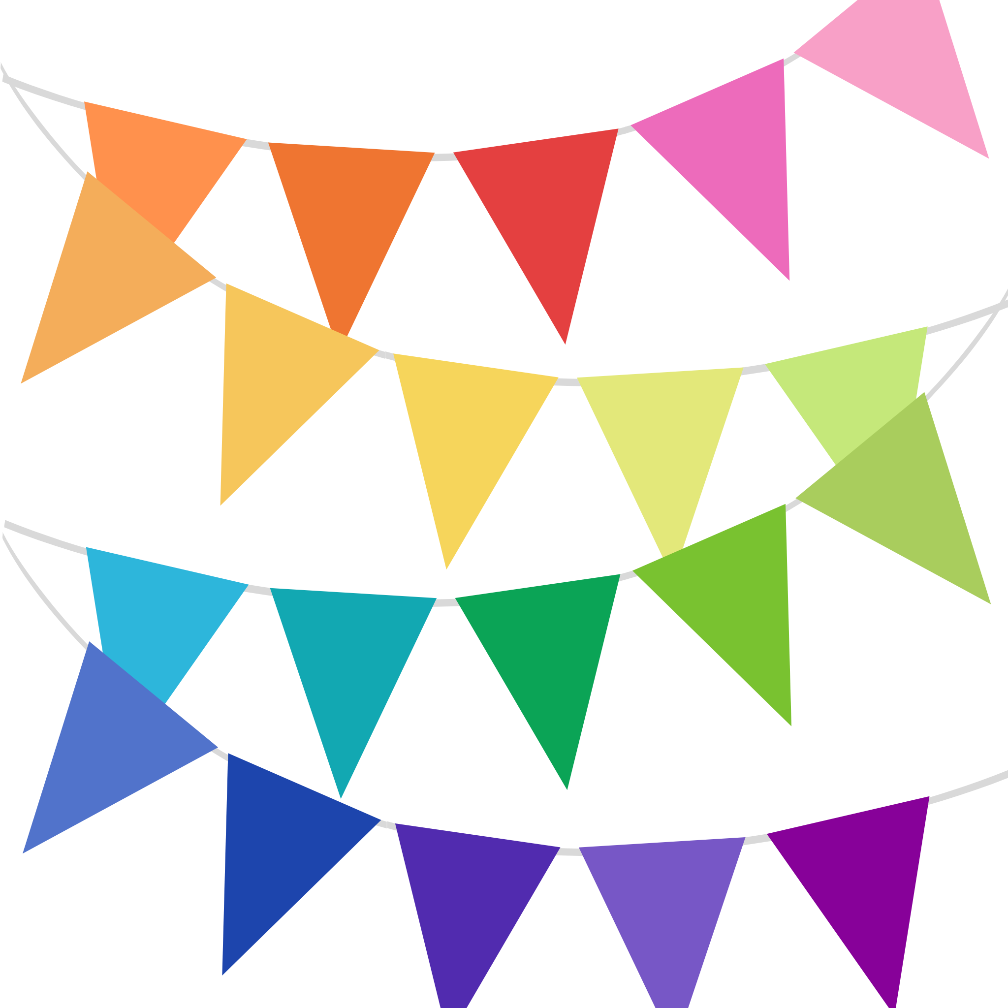 Wimpelkette Plastik Regenbogen 10m -hey-Party.de- Girlanden -#Variante_