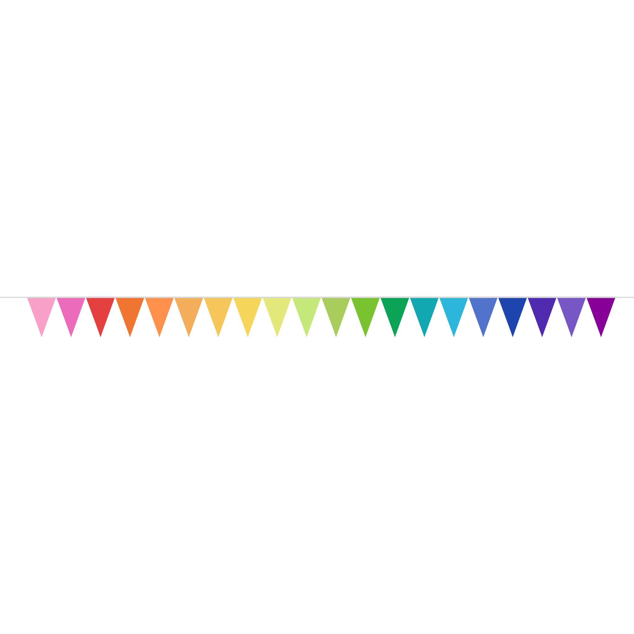 Wimpelkette Plastik Regenbogen 10m -hey-Party.de- Girlanden -#Variante_