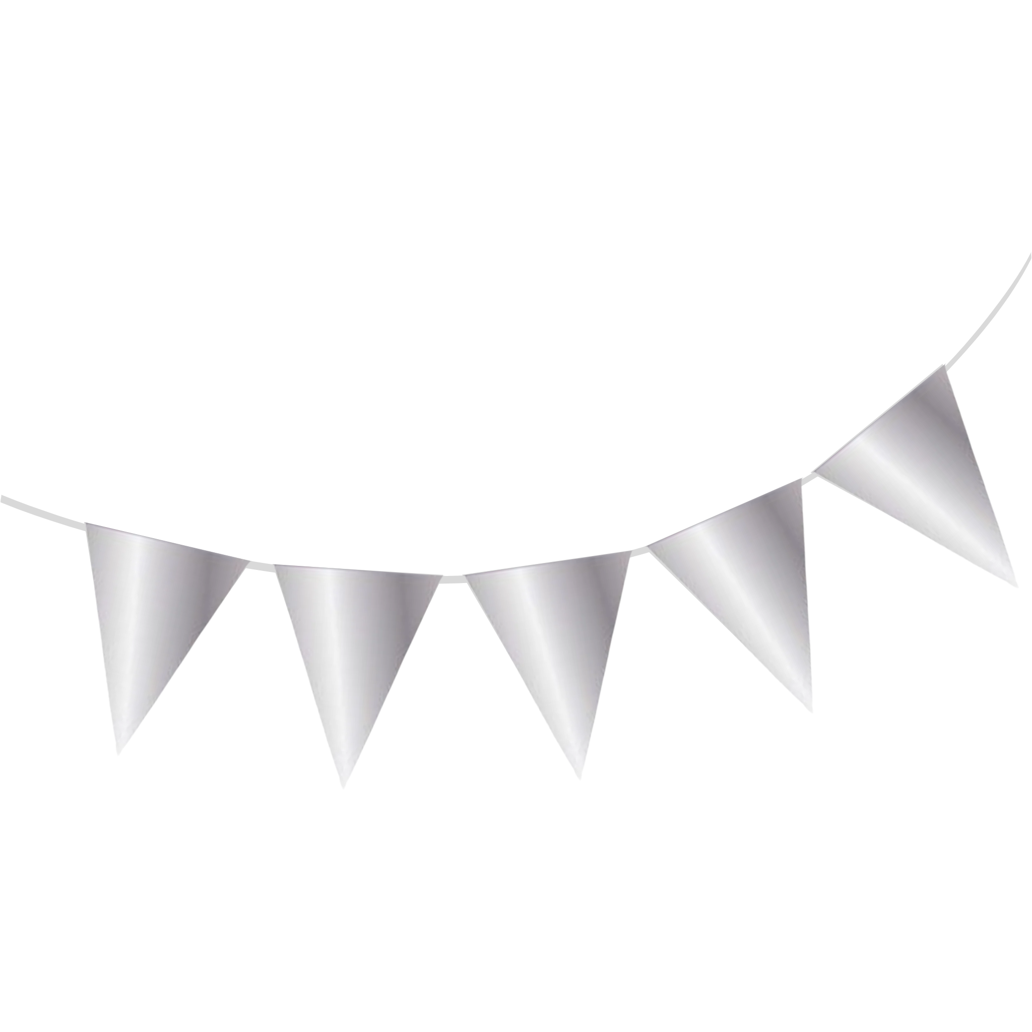 Wimpelkette Silber Metallic Plastik 10m -hey-Party.de- Girlanden -#Variante_