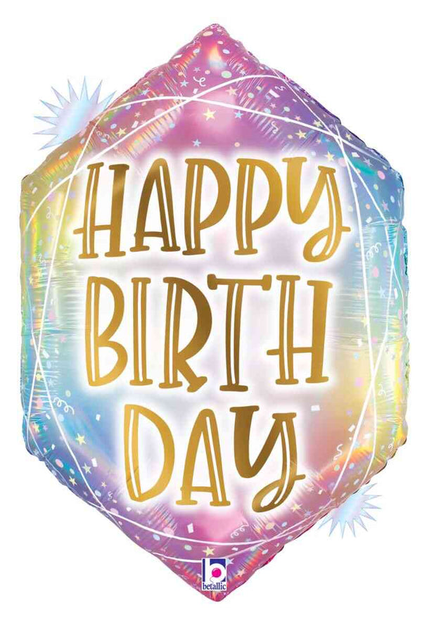 XXL Folienballon Diamant „Happy Birthday“ Hey Party