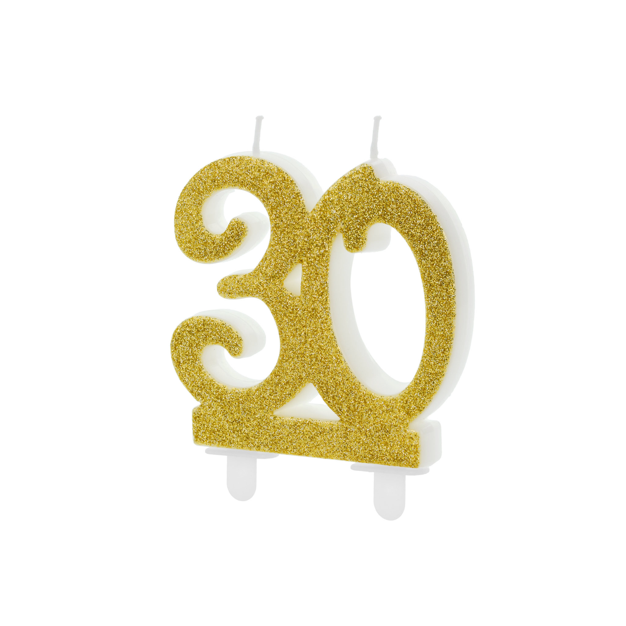 Zahlenkerze "30" Glitzer Gold -hey-Party.de- Zahlenkerzen -#Variante_