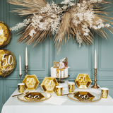 Zahlenkerze "50" Glitzer Gold -hey-Party.de- Zahlenkerzen -#Variante_